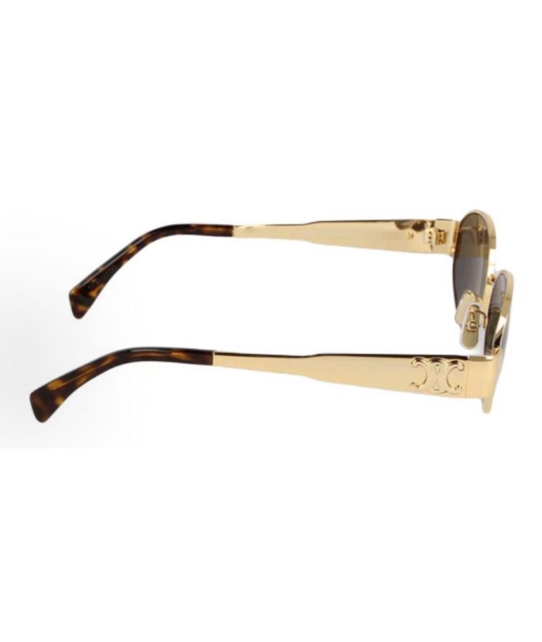 CELINE Золотые металлические солнцезащитные очки, фото 4