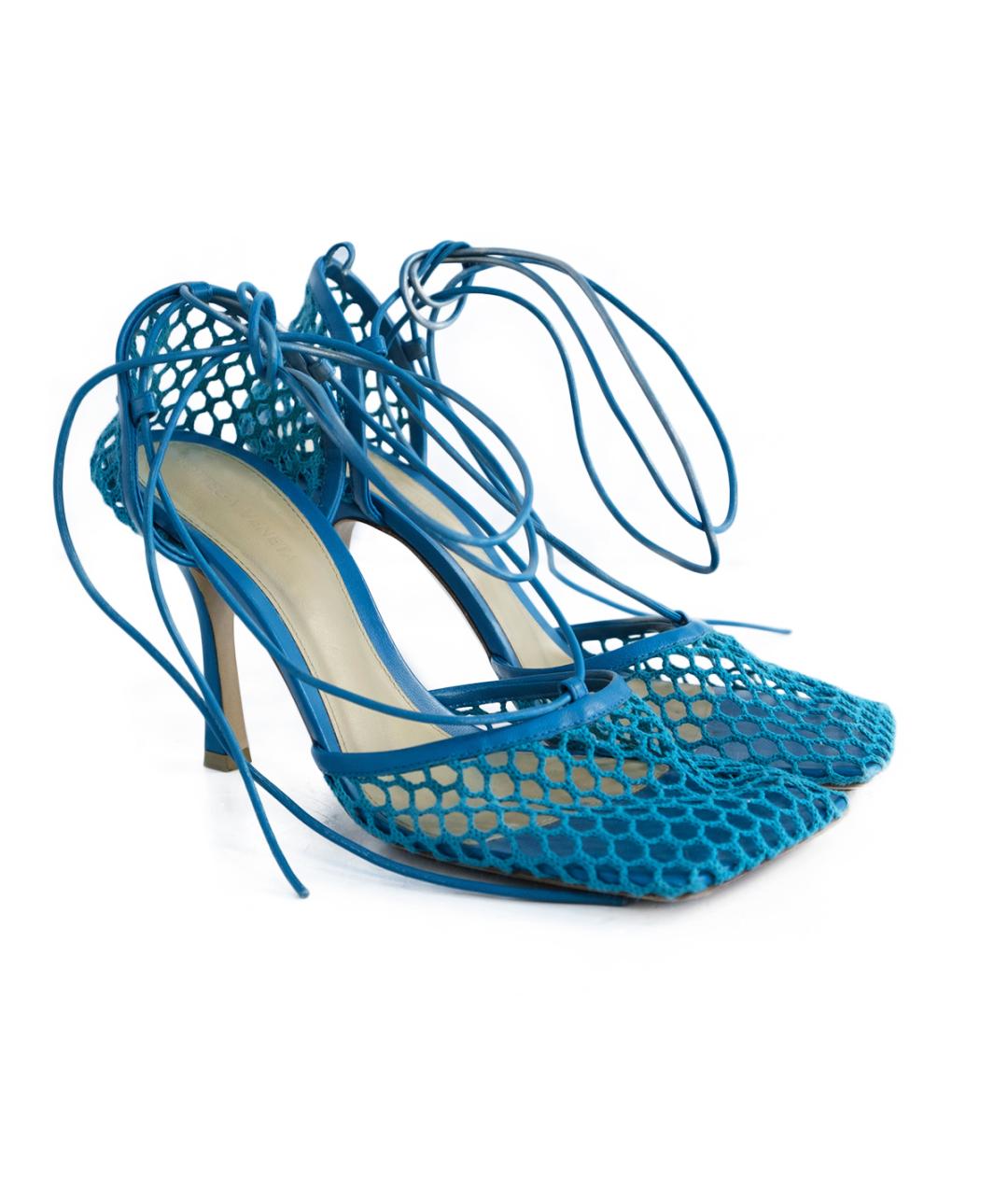 BOTTEGA VENETA Синие кожаные босоножки, фото 2