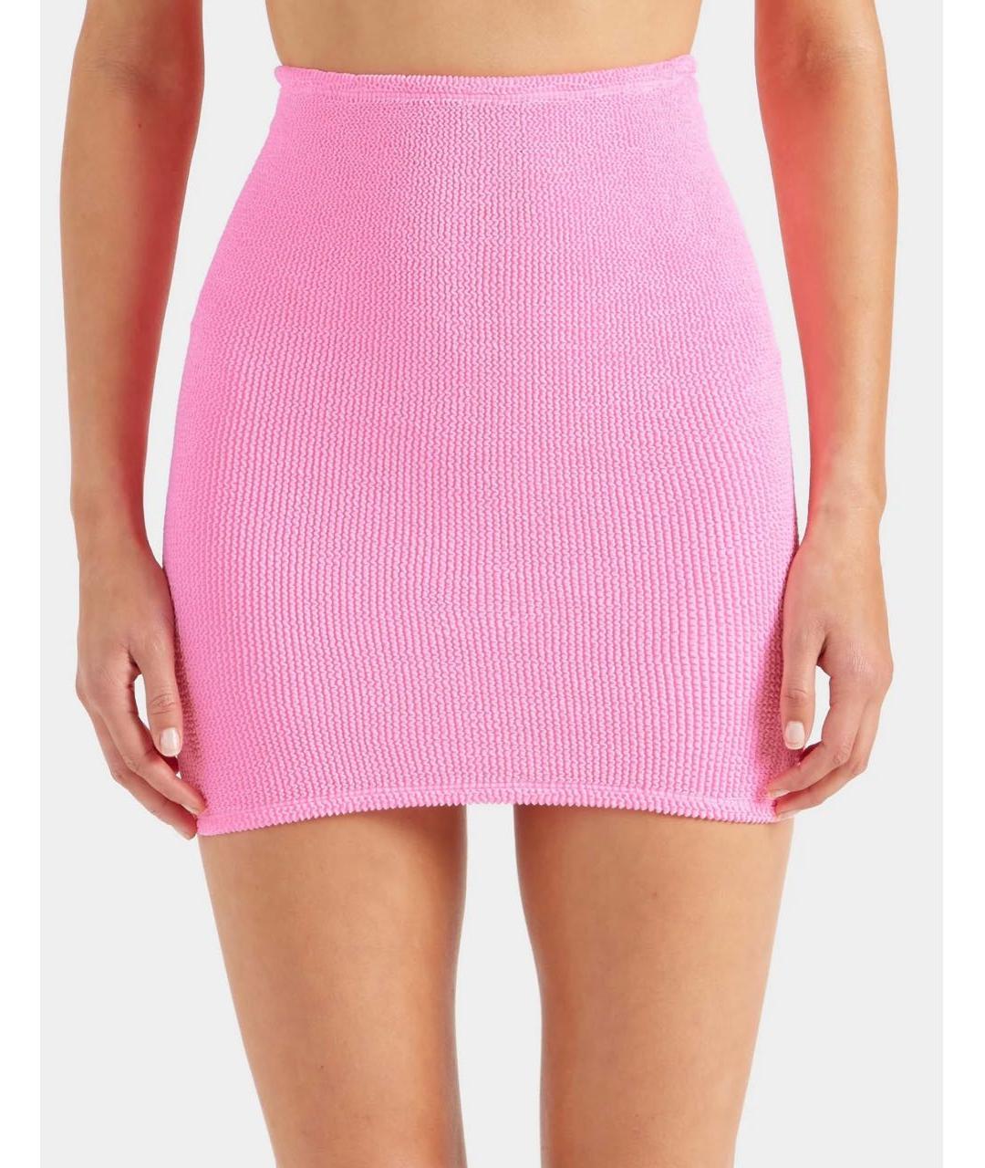 HUNZA G Розовая юбка мини, фото 2