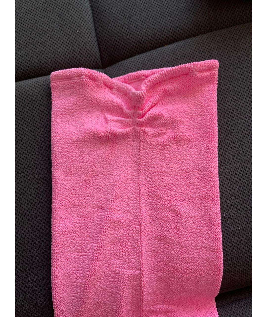 HUNZA G Розовая юбка мини, фото 7