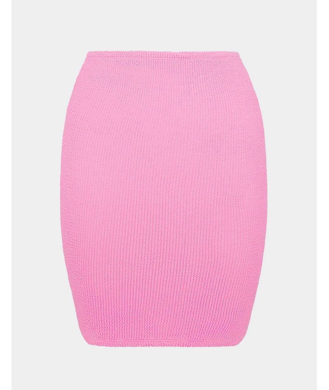 HUNZA G Розовая юбка мини, фото 8