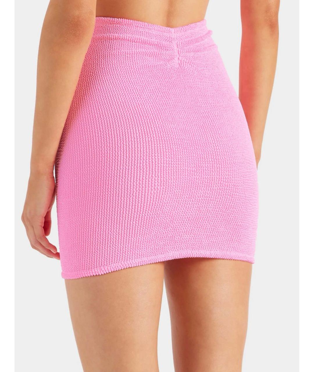 HUNZA G Розовая юбка мини, фото 3