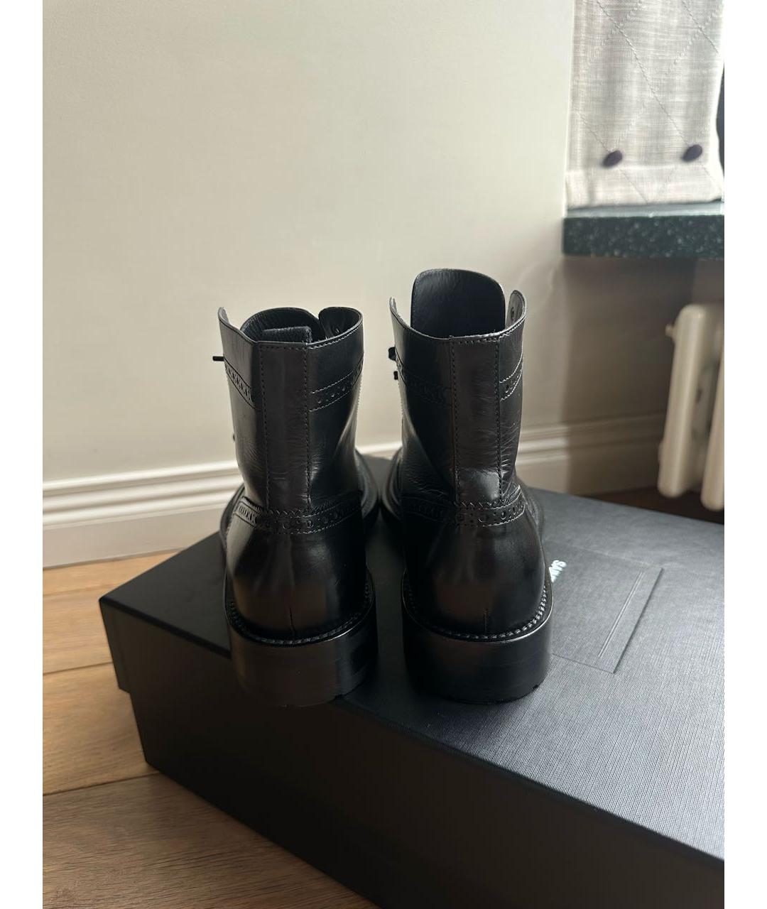 SAINT LAURENT Черные кожаные ботинки, фото 4