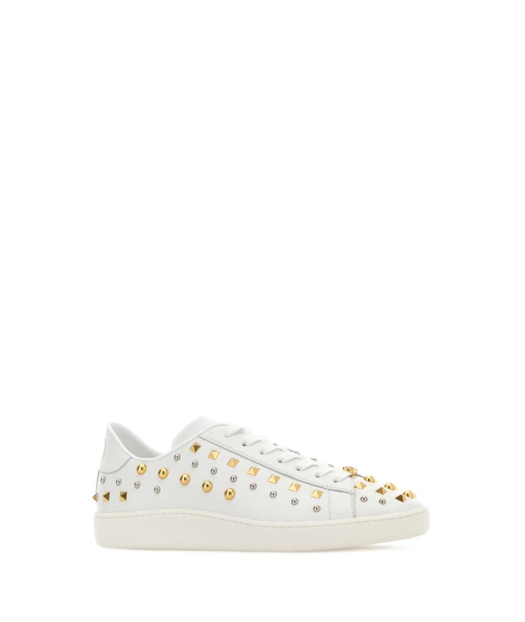 VALENTINO Белые кожаные низкие кроссовки / кеды, фото 2