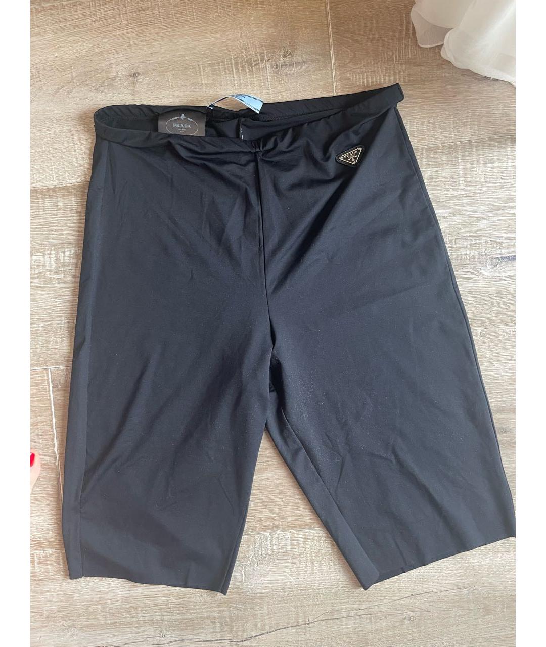 PRADA Черные синтетические леггинсы и велосипедки, фото 2