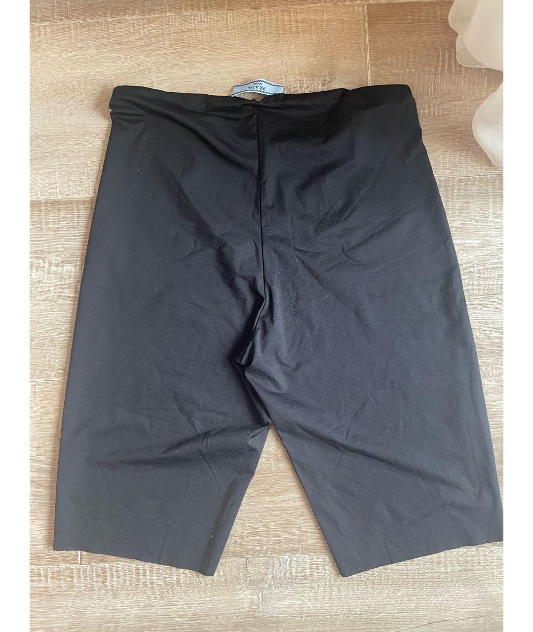 PRADA Черные синтетические леггинсы и велосипедки, фото 5