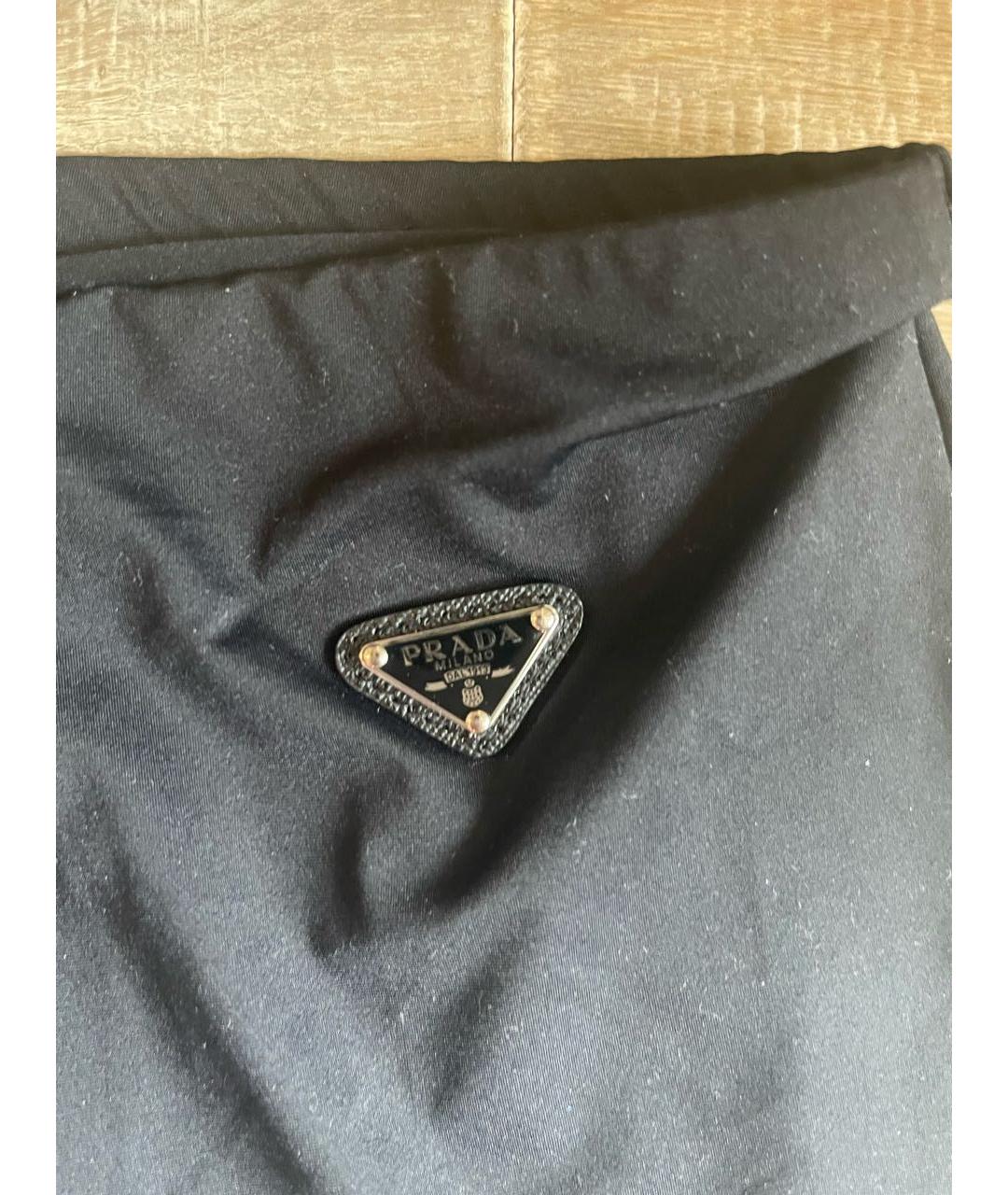 PRADA Черные синтетические леггинсы и велосипедки, фото 3