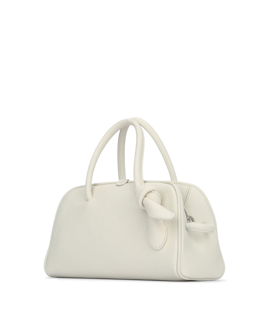 JACQUEMUS Белая кожаная сумка с короткими ручками, фото 2