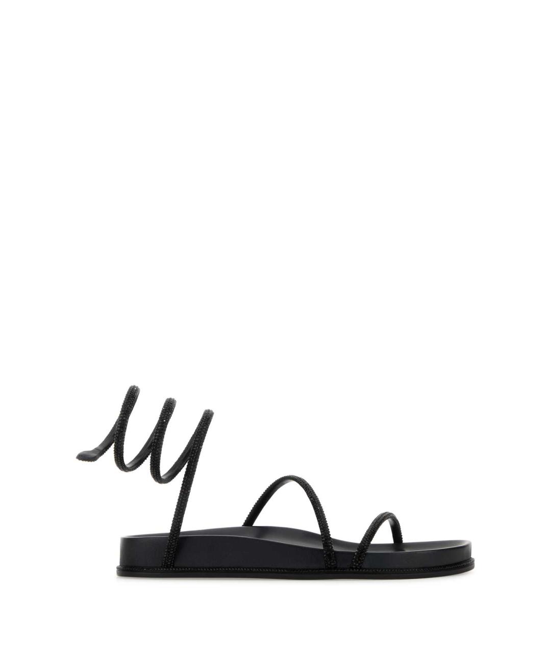 RENE CAOVILLA Черные текстильные сандалии, фото 1