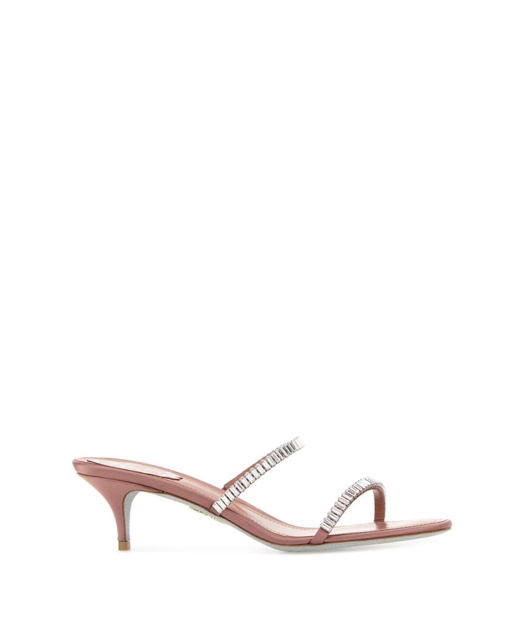 RENE CAOVILLA Розовые текстильные мюли, фото 1