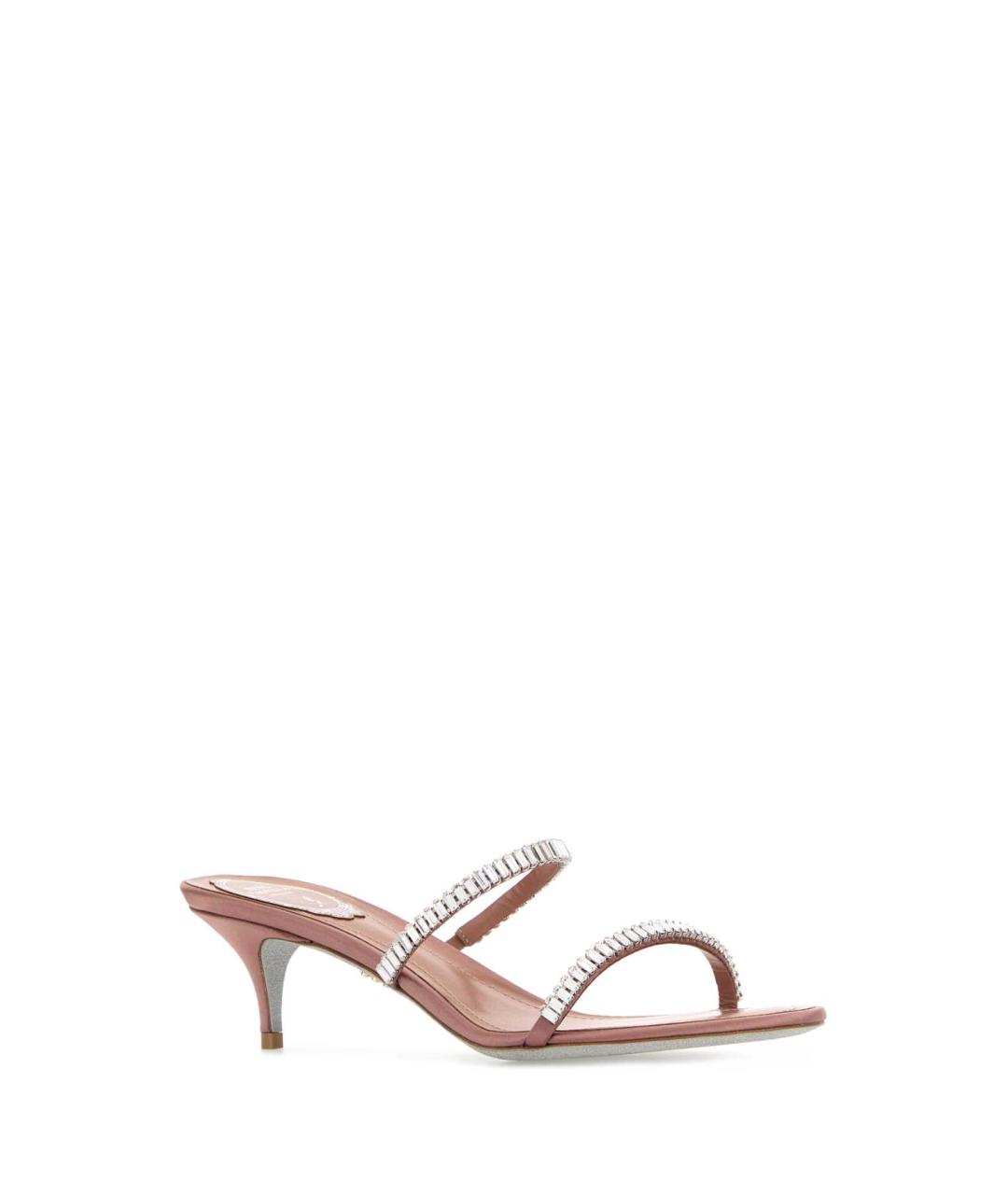 RENE CAOVILLA Розовые текстильные мюли, фото 2