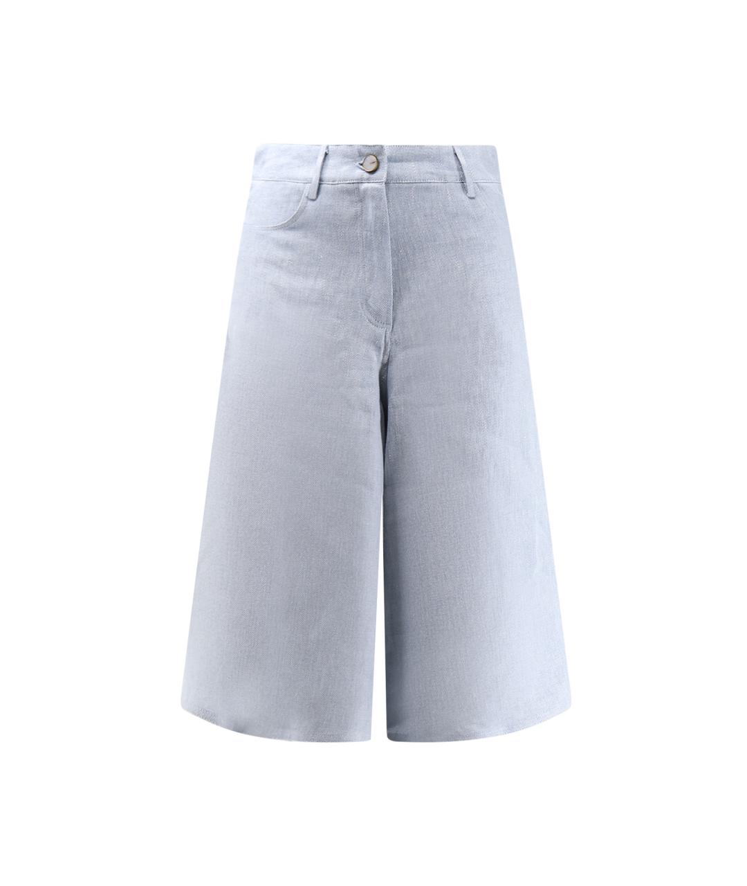 ALYSI Голубые льняные шорты, фото 4