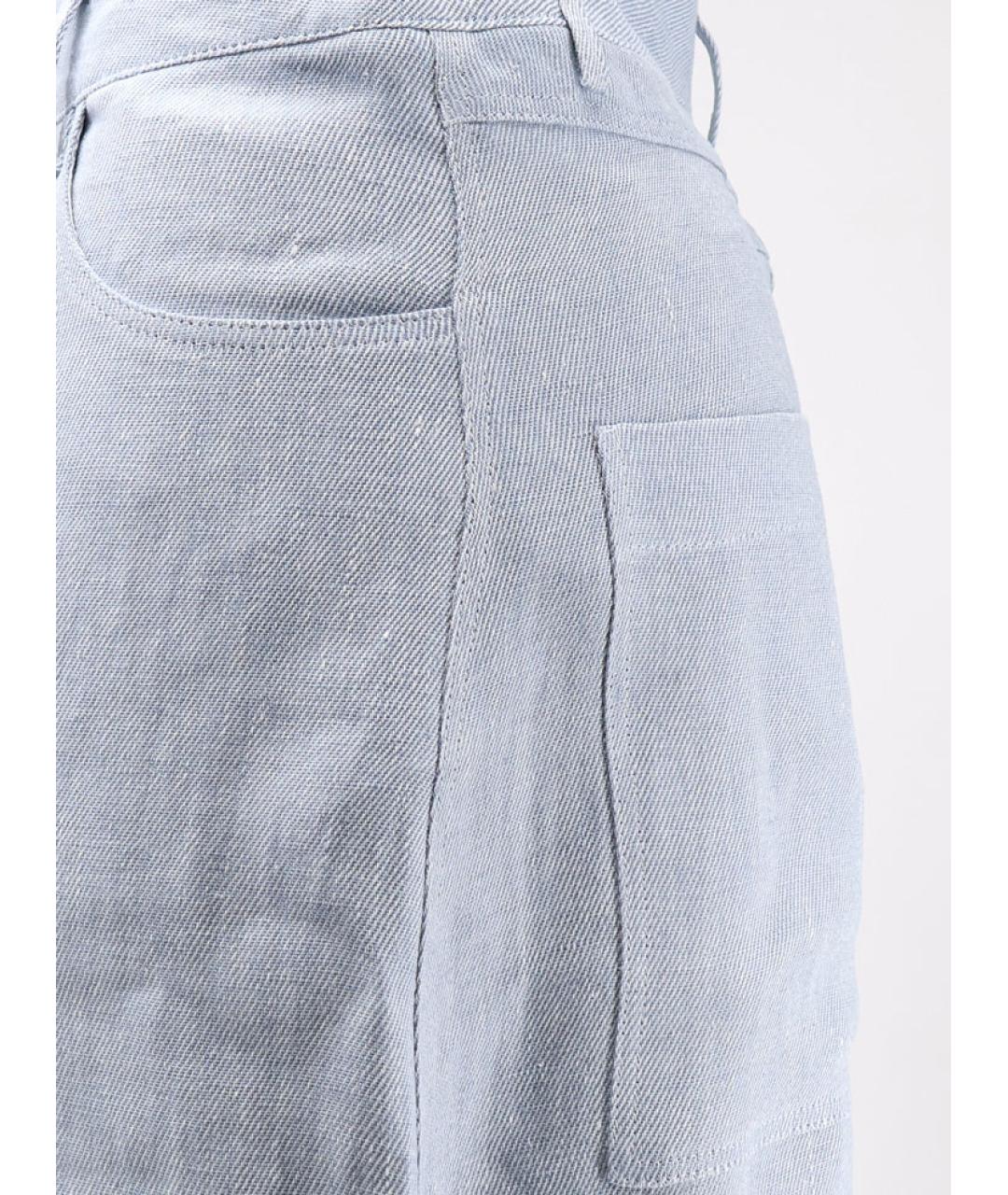 ALYSI Голубые льняные шорты, фото 3