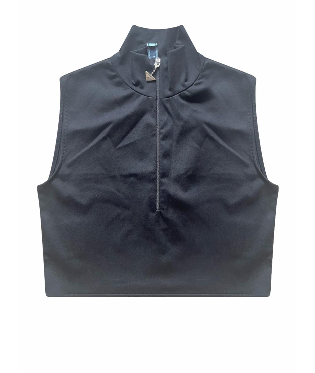 PRADA Черная синтетическая футболка, фото 1