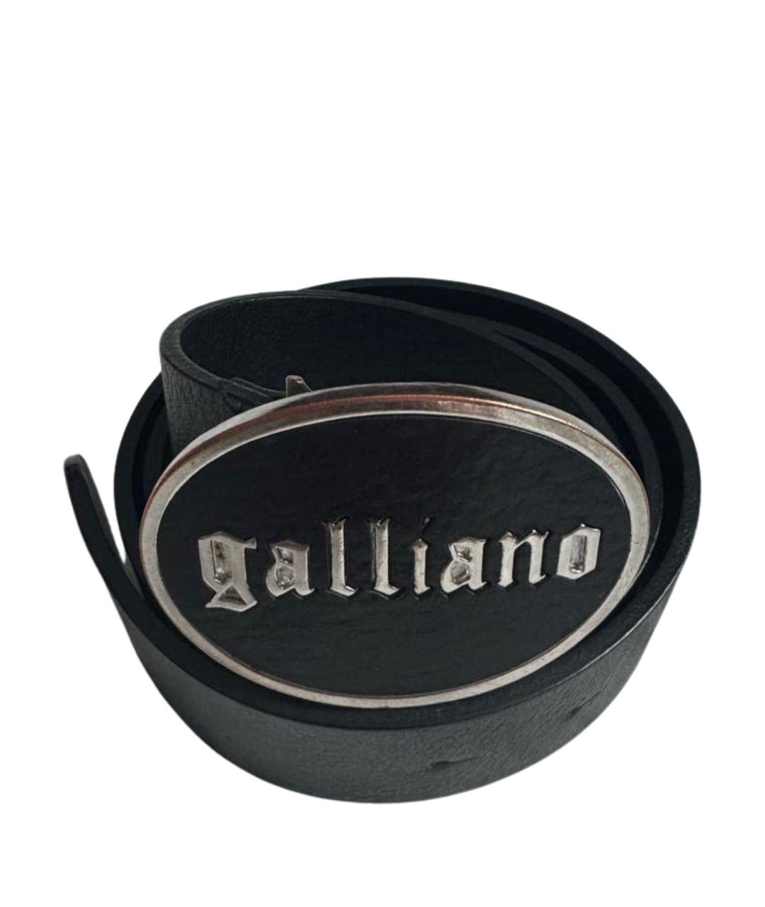 JOHN GALLIANO Черный кожаный ремень, фото 1