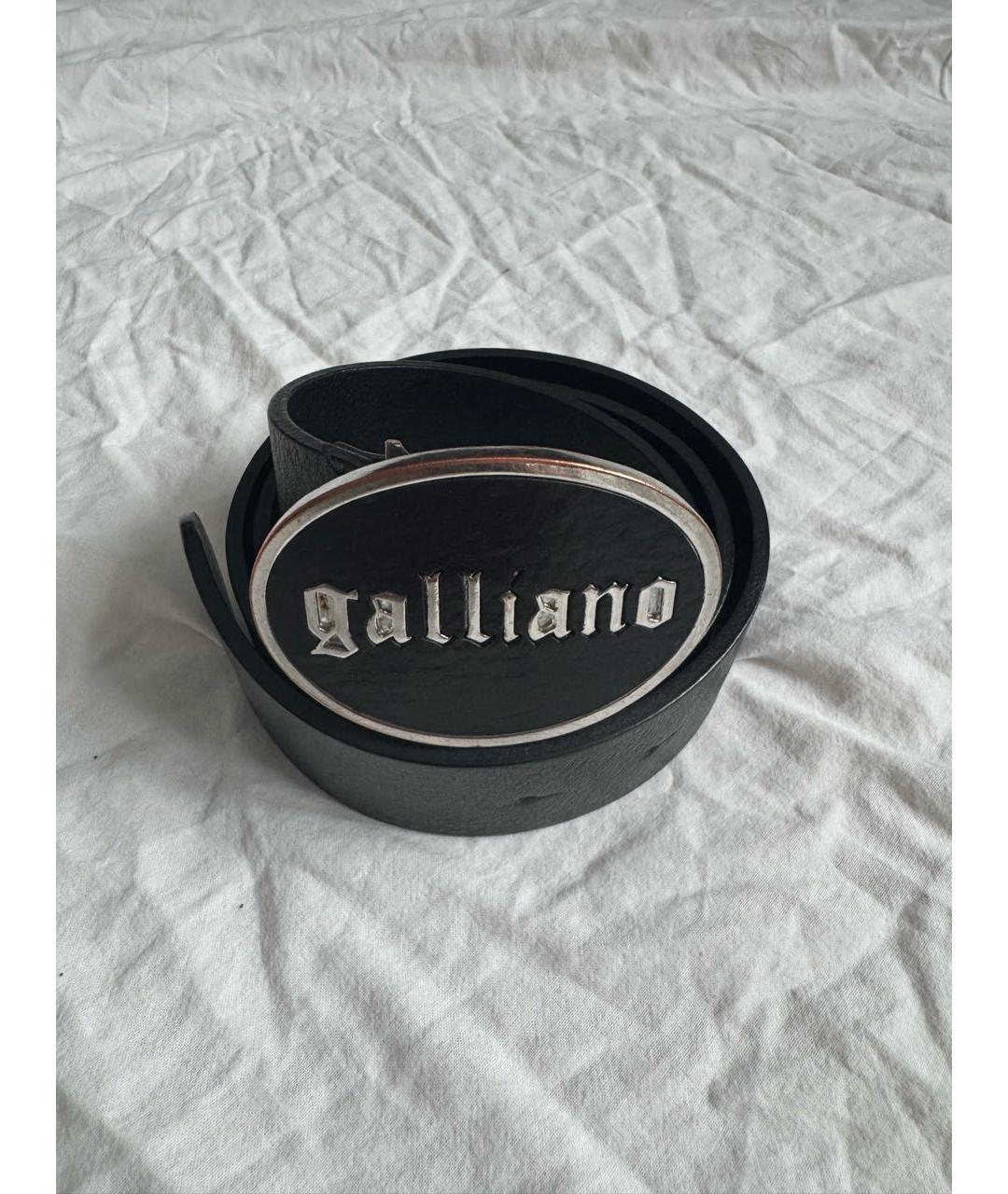 JOHN GALLIANO Черный кожаный ремень, фото 8