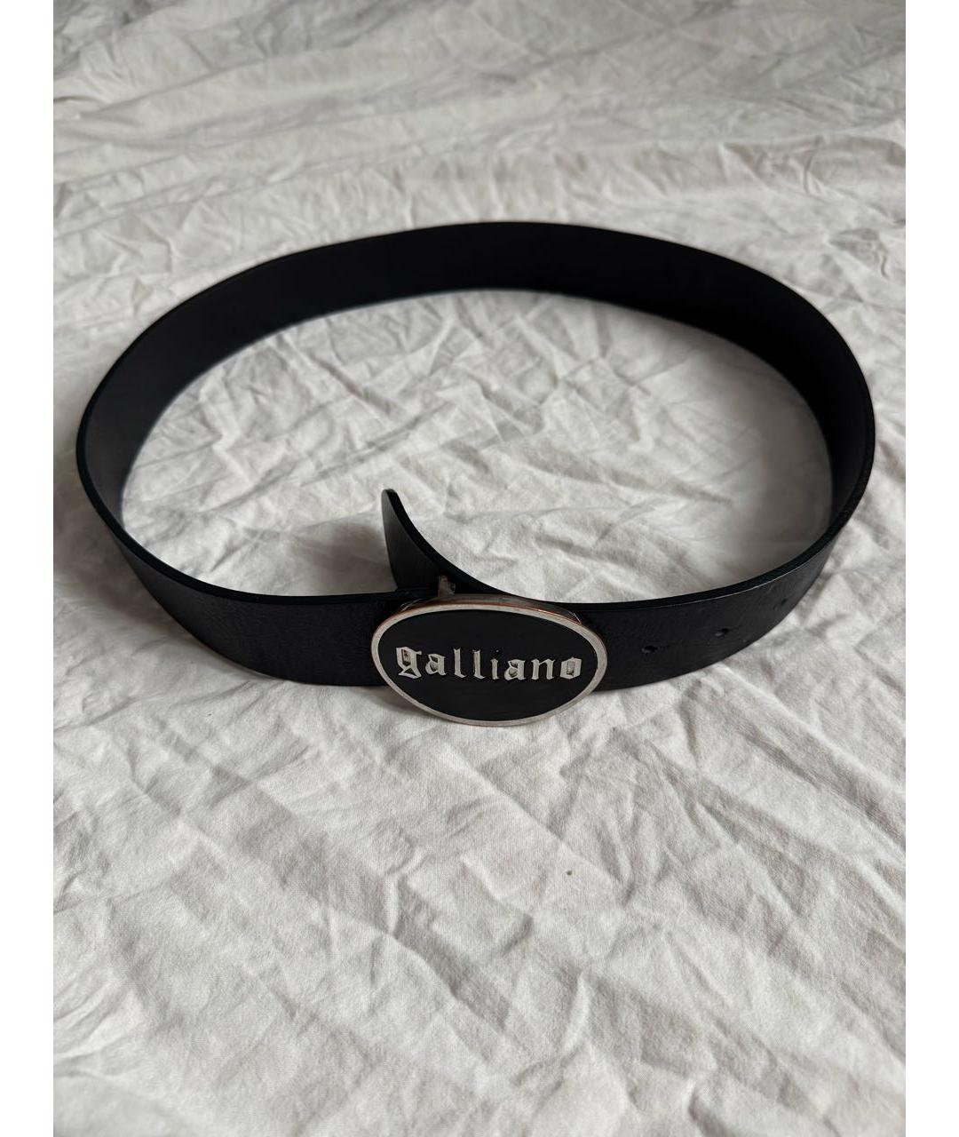 JOHN GALLIANO Черный кожаный ремень, фото 4