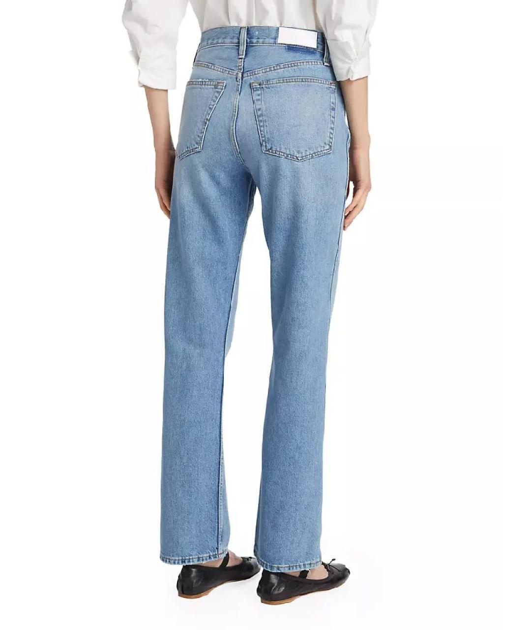 RE/DONE Голубые хлопковые джинсы слим, фото 8