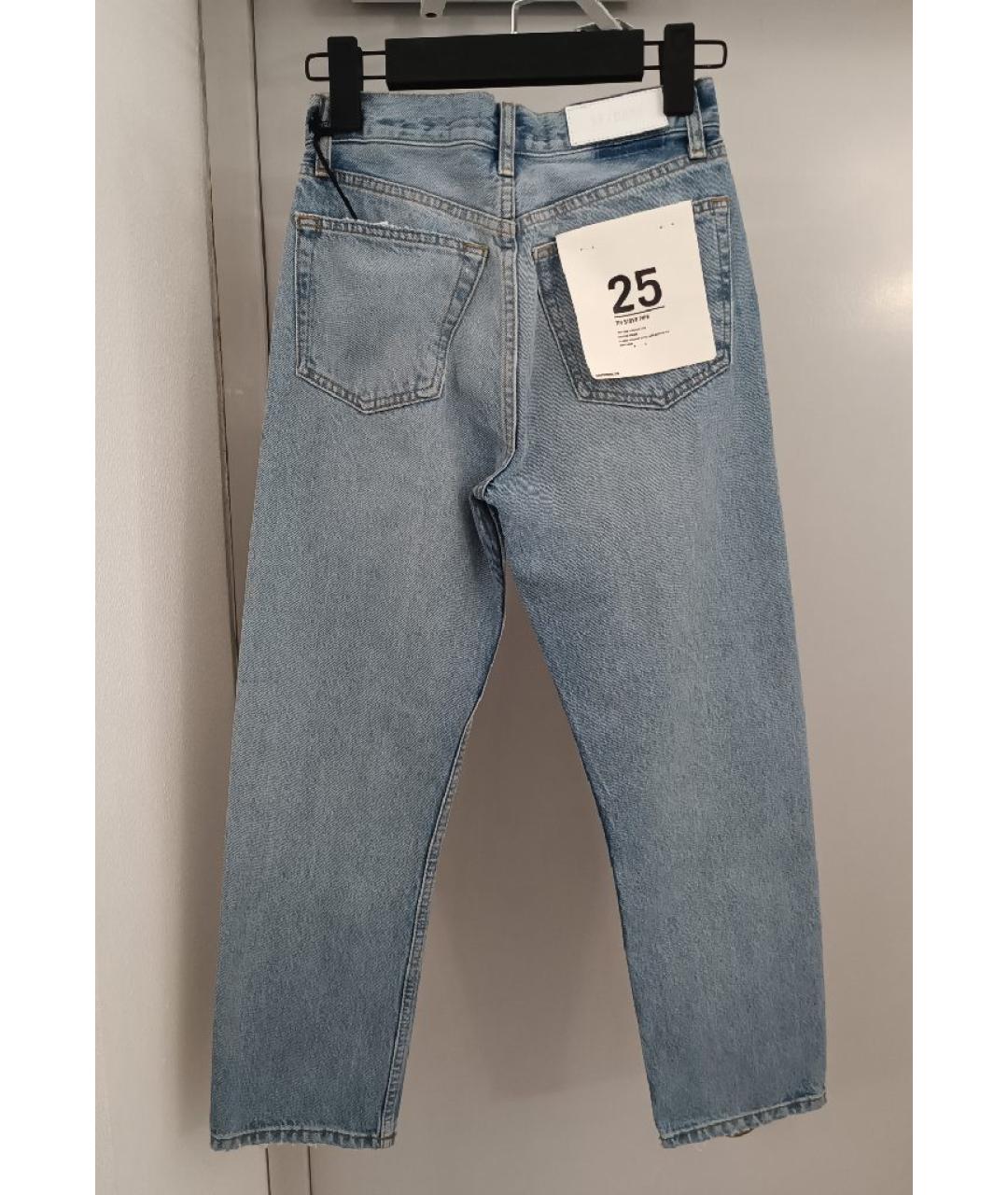 RE/DONE Голубые хлопковые джинсы слим, фото 2