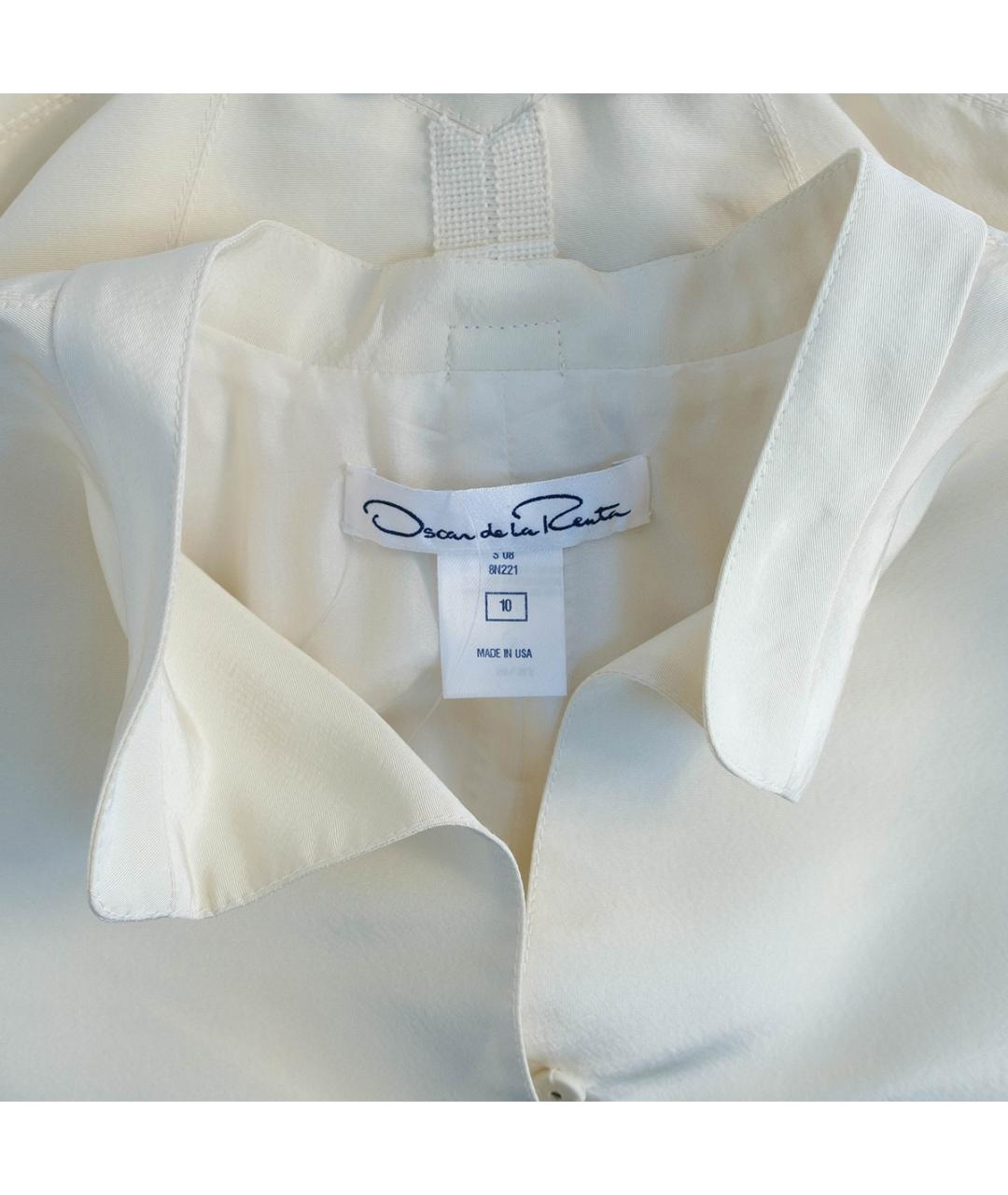 OSCAR DE LA RENTA Белый шелковый жакет/пиджак, фото 3