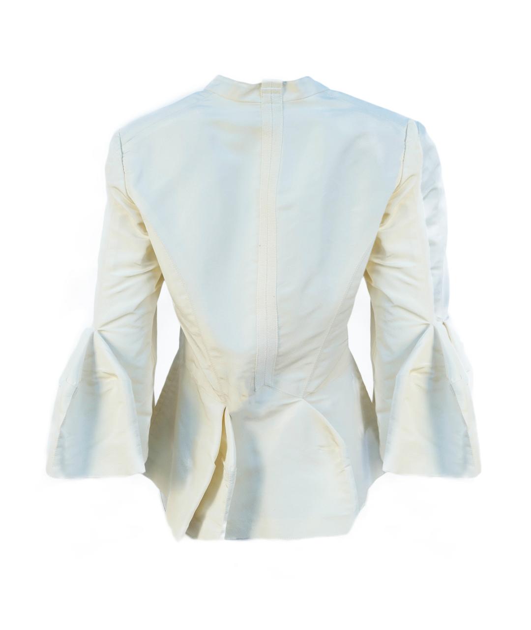OSCAR DE LA RENTA Белый шелковый жакет/пиджак, фото 2