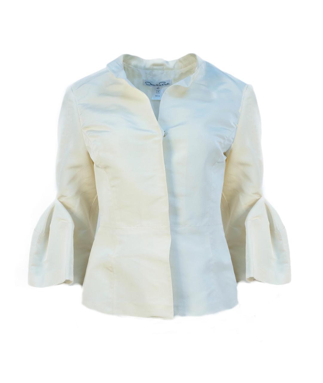 OSCAR DE LA RENTA Белый шелковый жакет/пиджак, фото 6