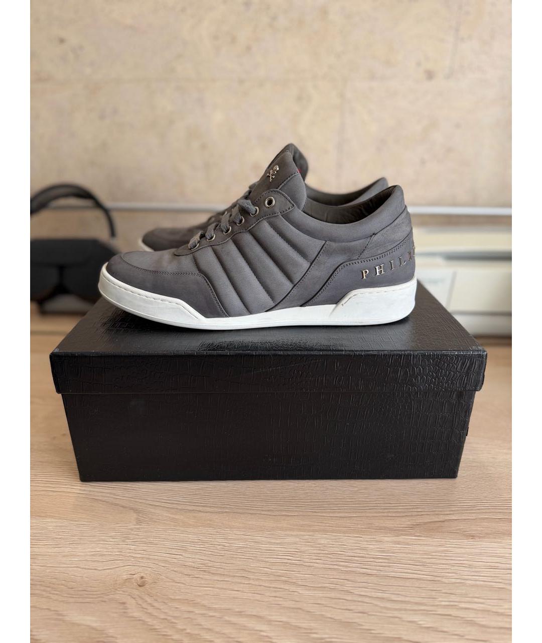 PHILIPP PLEIN Серые низкие кроссовки / кеды, фото 3