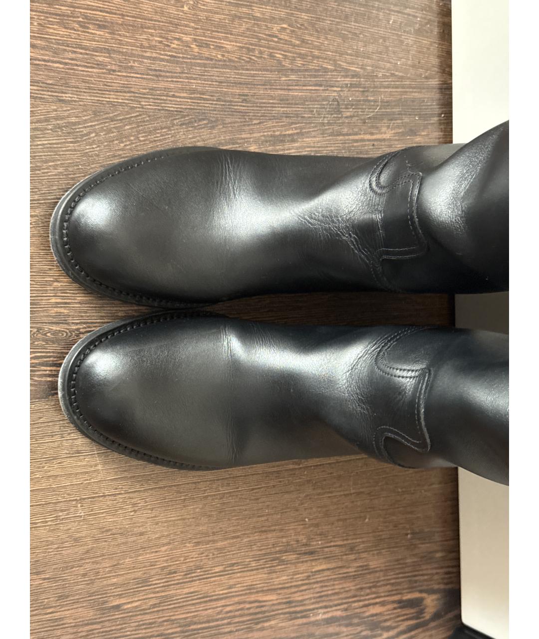 CHRISTIAN DIOR Черные кожаные сапоги, фото 3