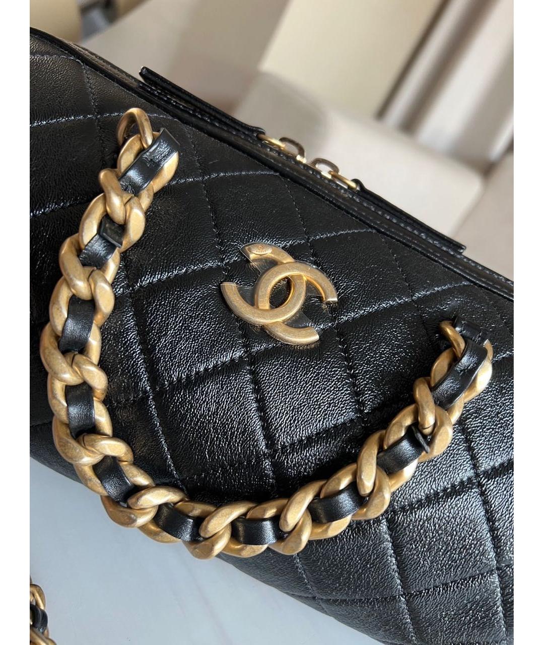 CHANEL Черная кожаная сумка через плечо, фото 3