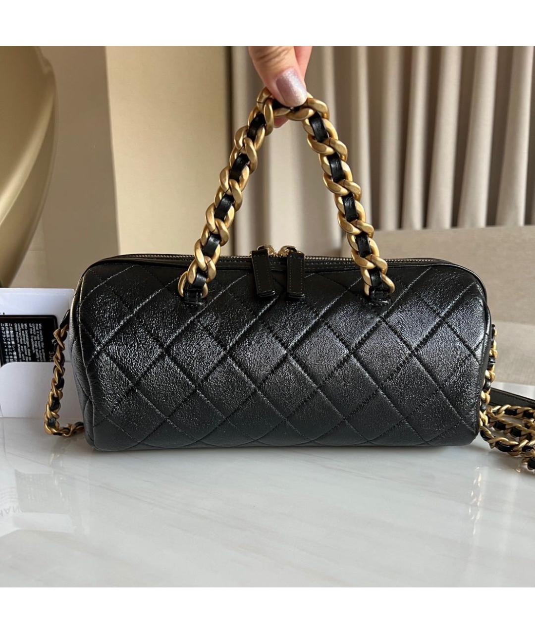 CHANEL Черная кожаная сумка через плечо, фото 4