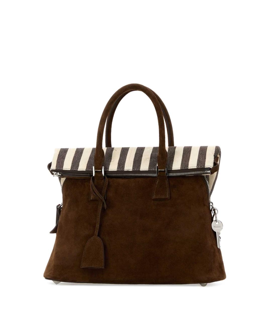 MAISON MARGIELA Коричневая замшевая сумка тоут, фото 2