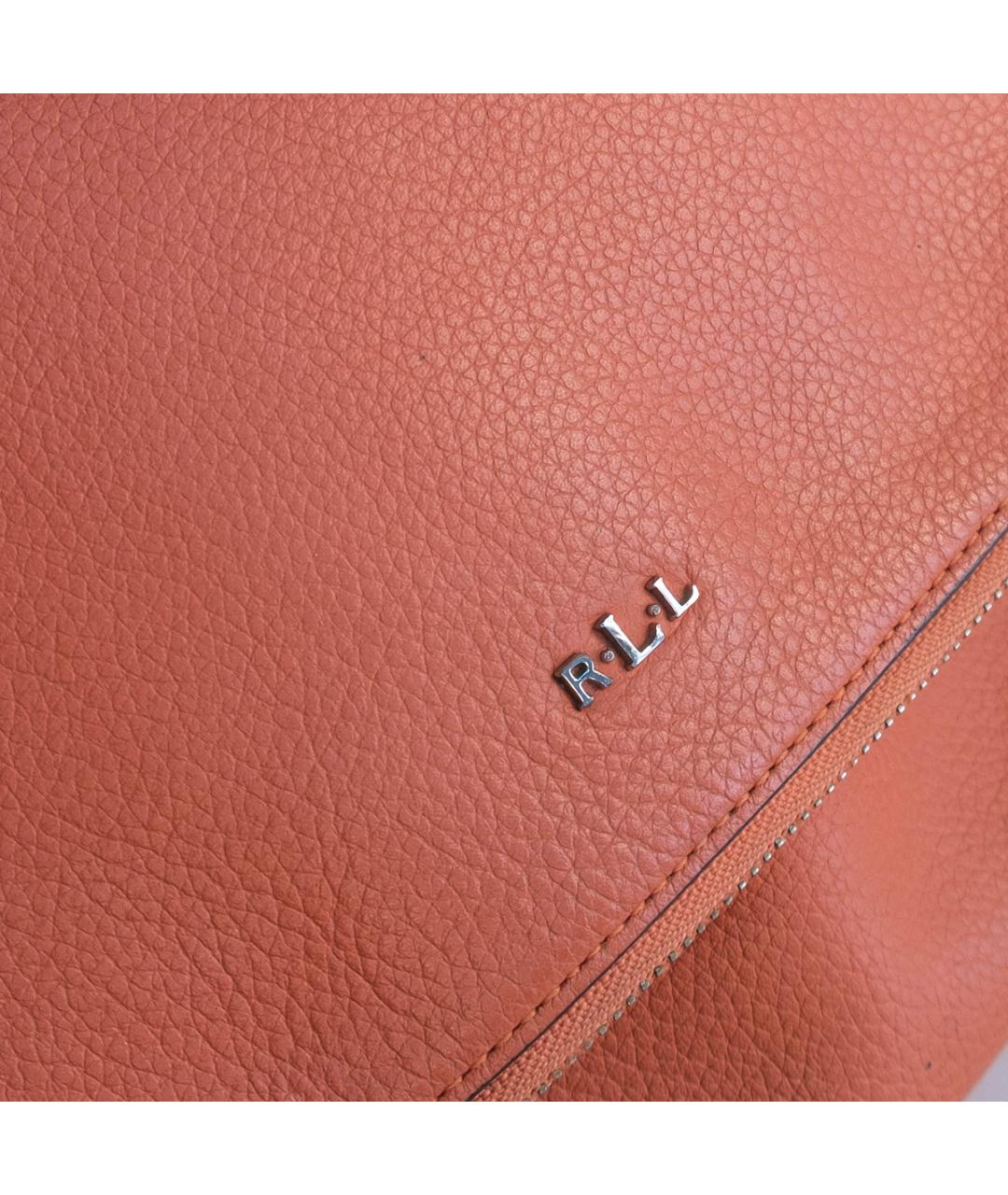 RALPH LAUREN Коралловая кожаная сумка с короткими ручками, фото 4