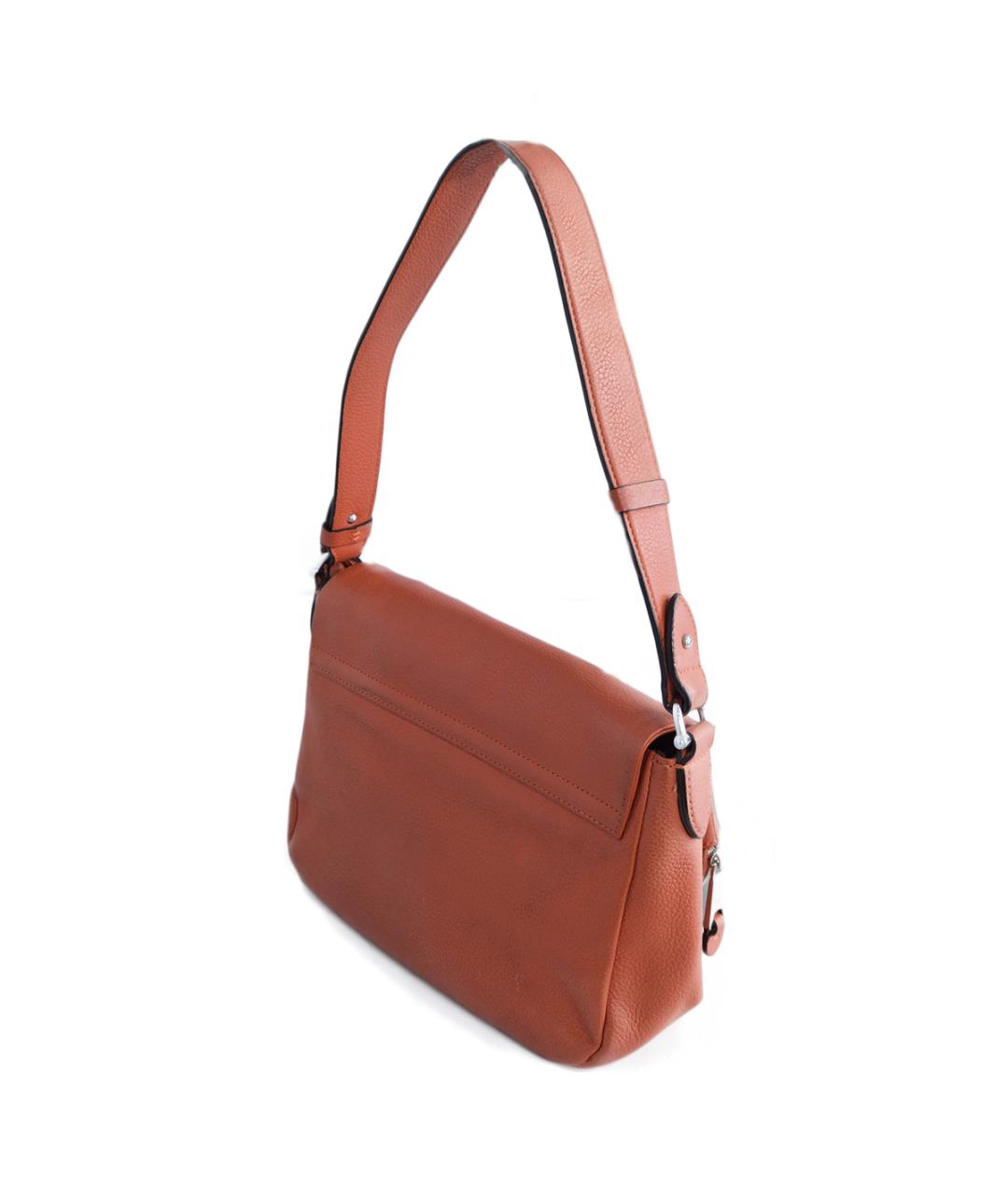 RALPH LAUREN Коралловая кожаная сумка с короткими ручками, фото 3