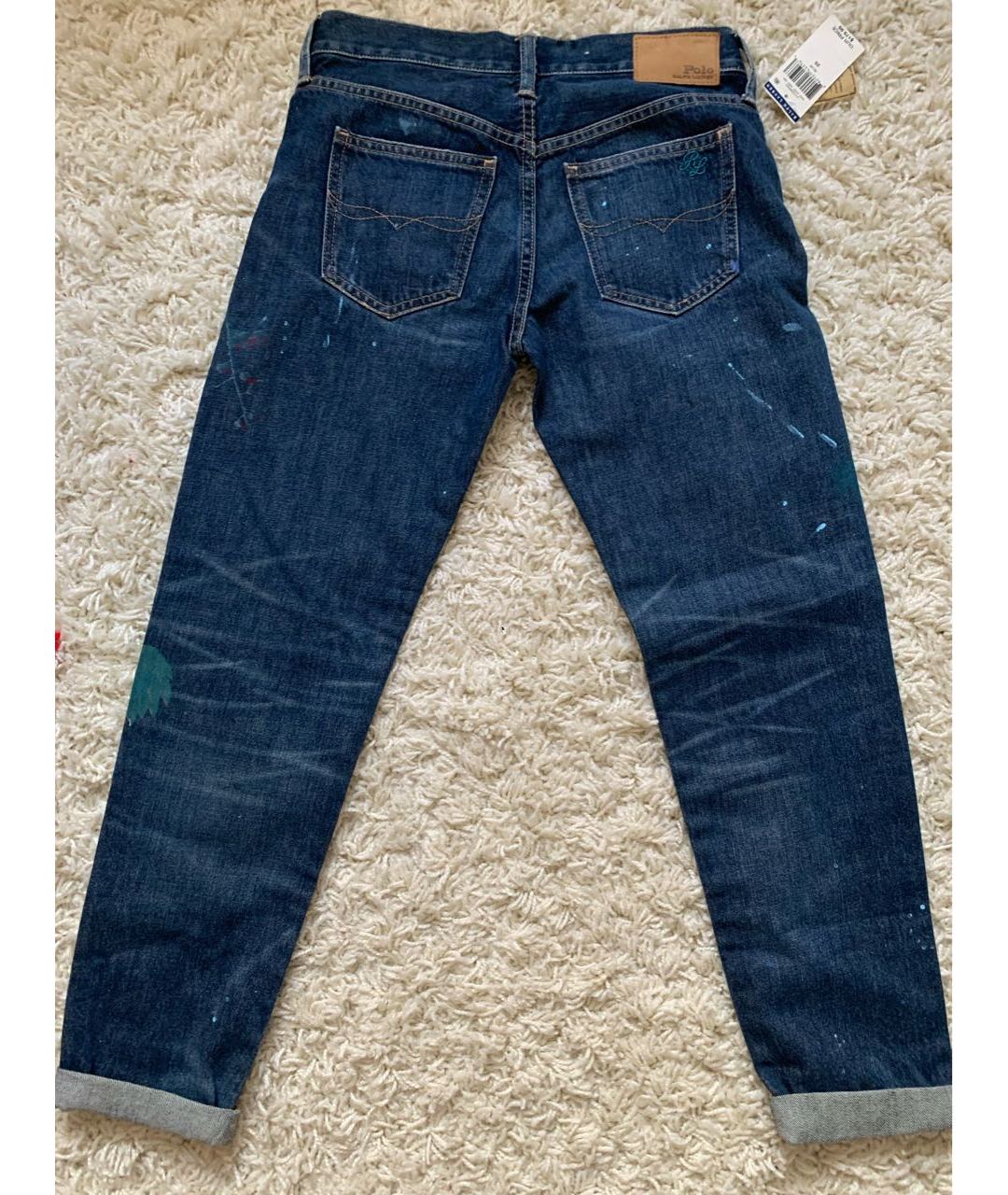 POLO RALPH LAUREN Мульти хлопковые прямые джинсы, фото 5