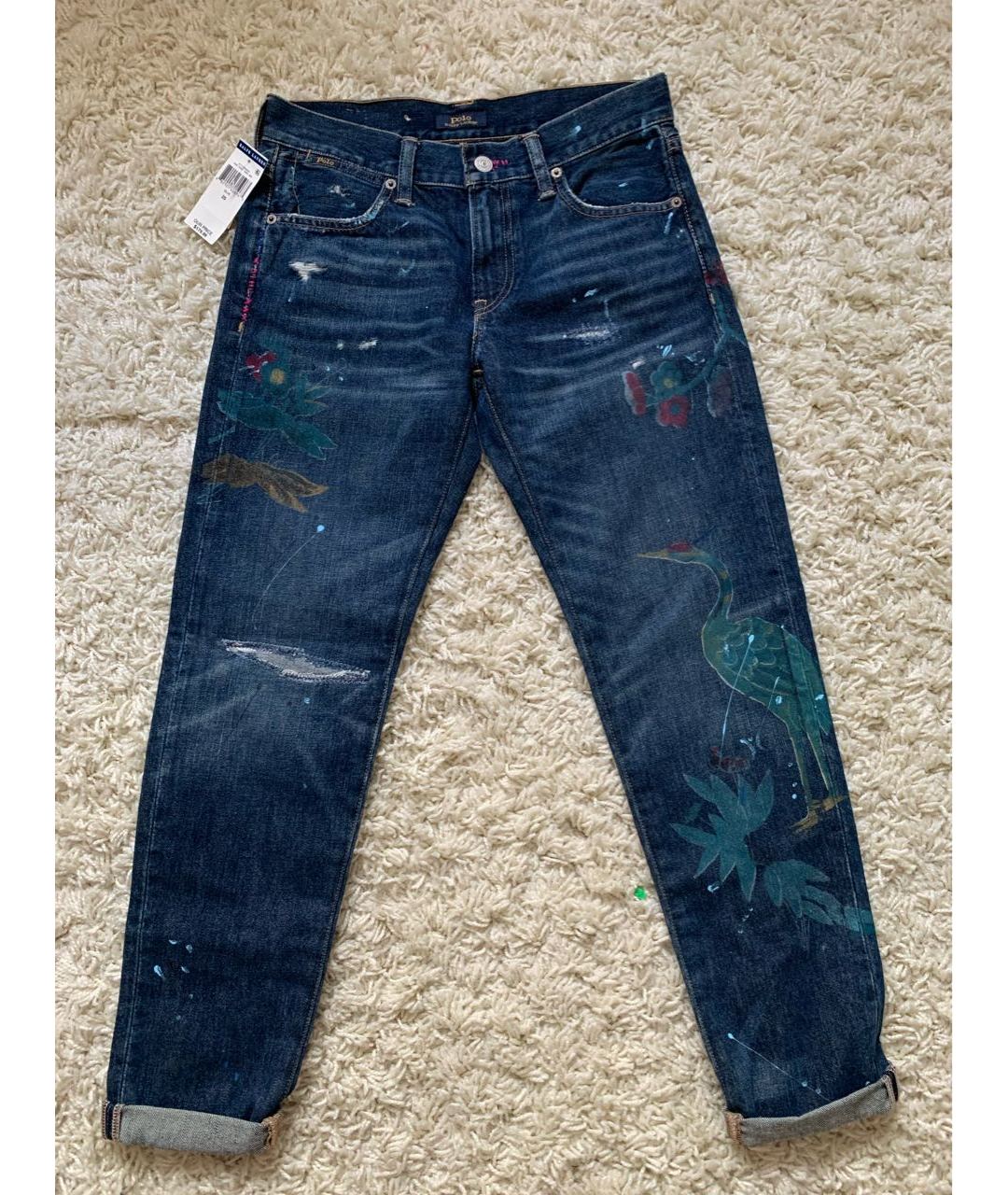 POLO RALPH LAUREN Мульти хлопковые прямые джинсы, фото 7