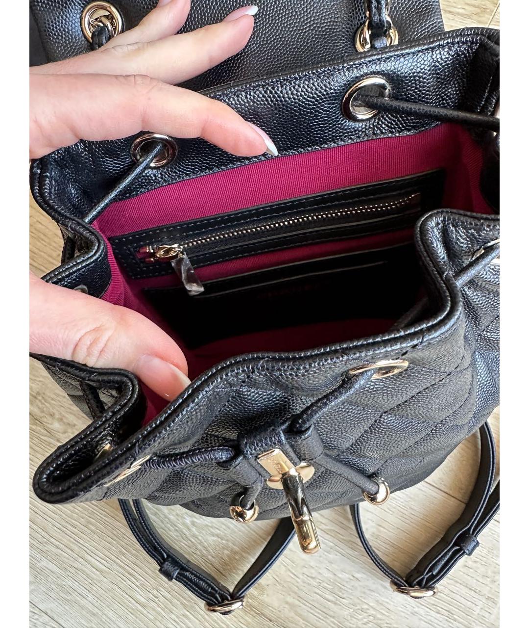 CHANEL Черный кожаный рюкзак, фото 4