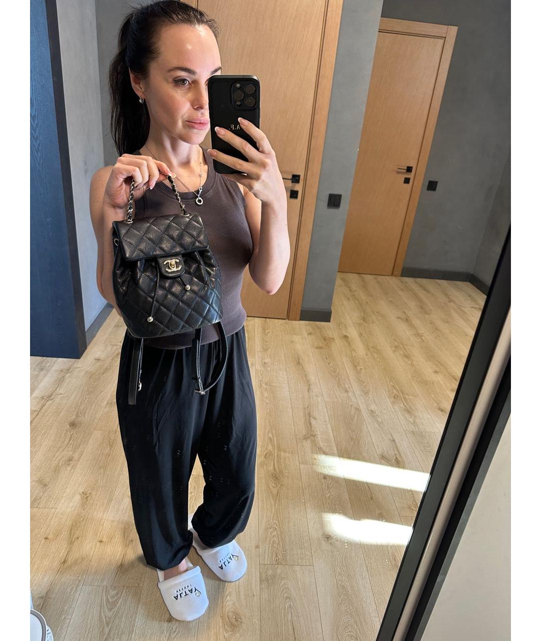 CHANEL Черный кожаный рюкзак, фото 8