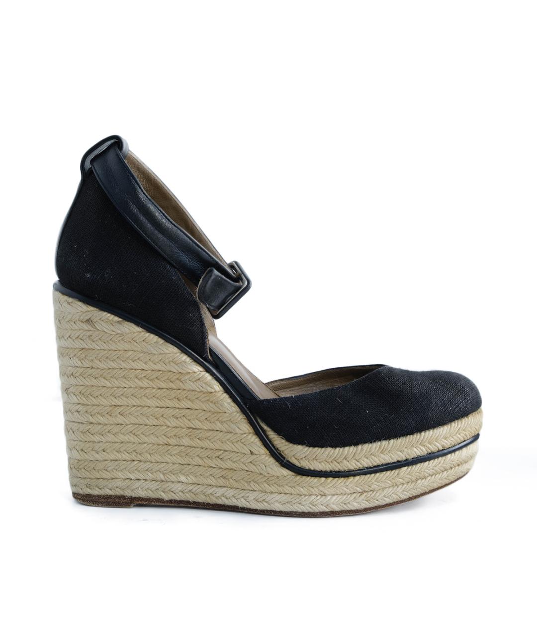 HERMES Черные текстильные босоножки, фото 7