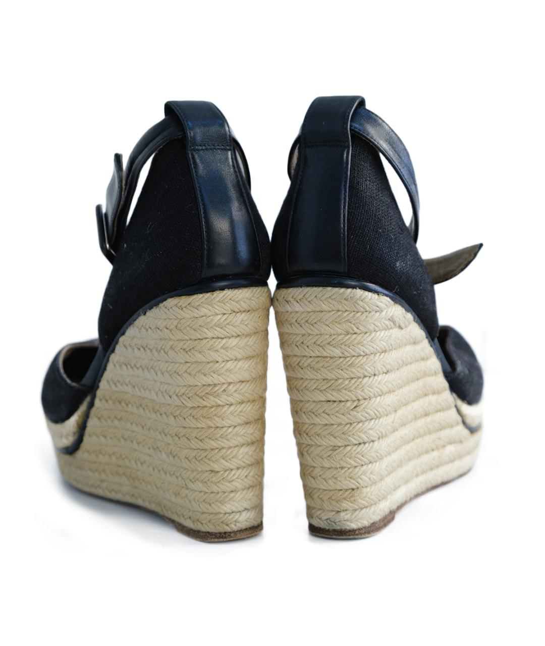 HERMES Черные текстильные босоножки, фото 5