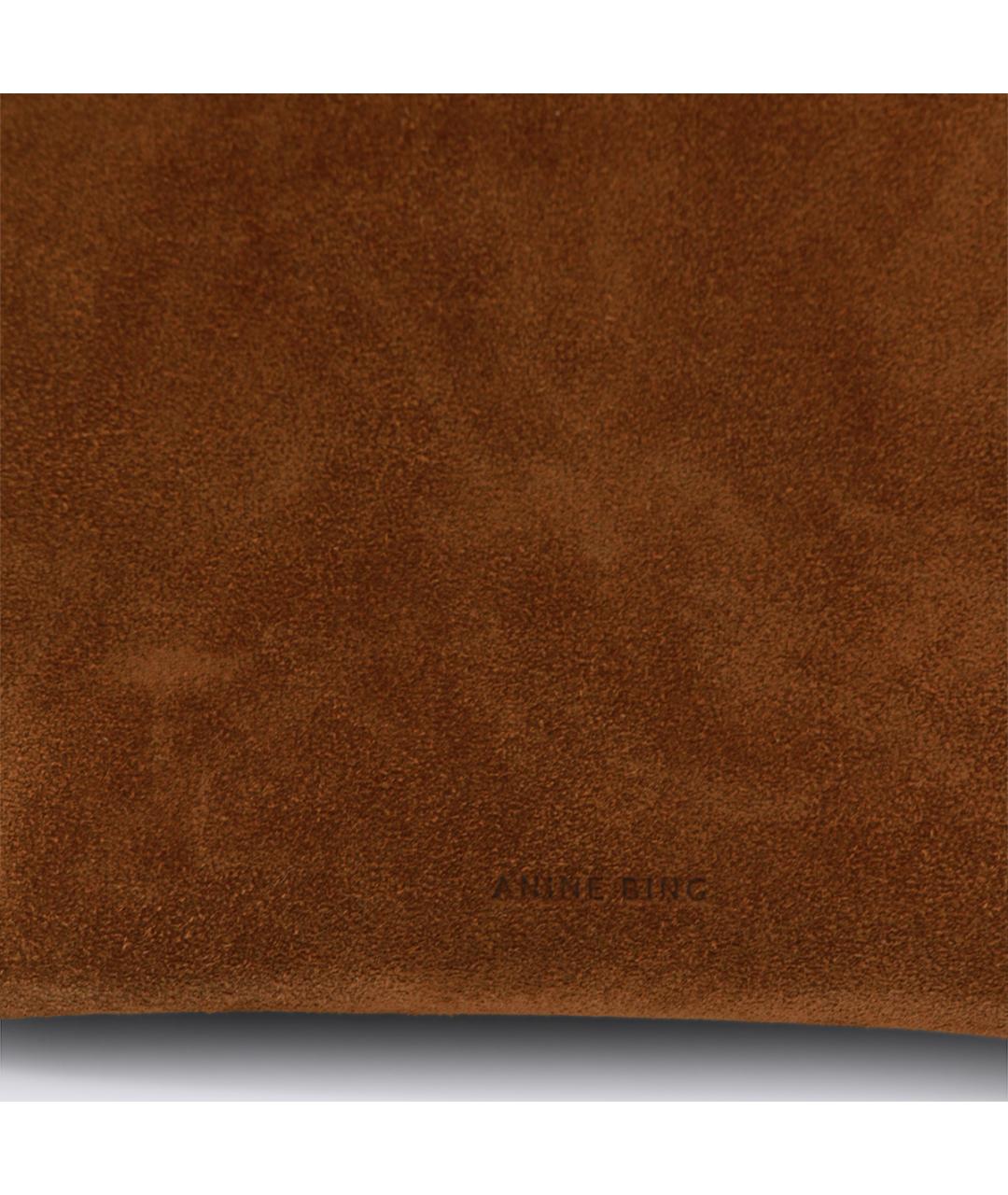 ANINE BING Коричневая замшевая сумка через плечо, фото 4