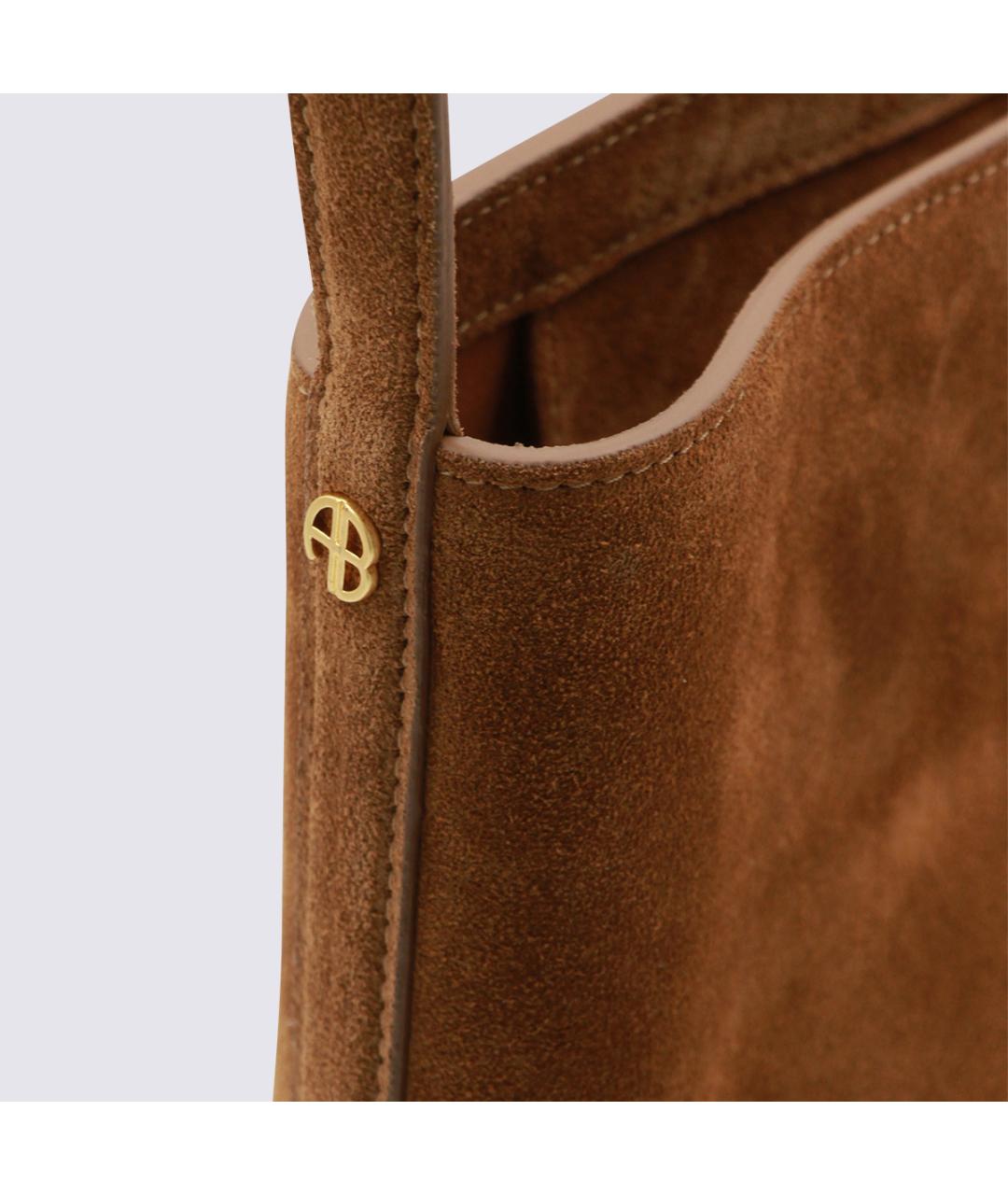 ANINE BING Коричневая замшевая сумка через плечо, фото 5