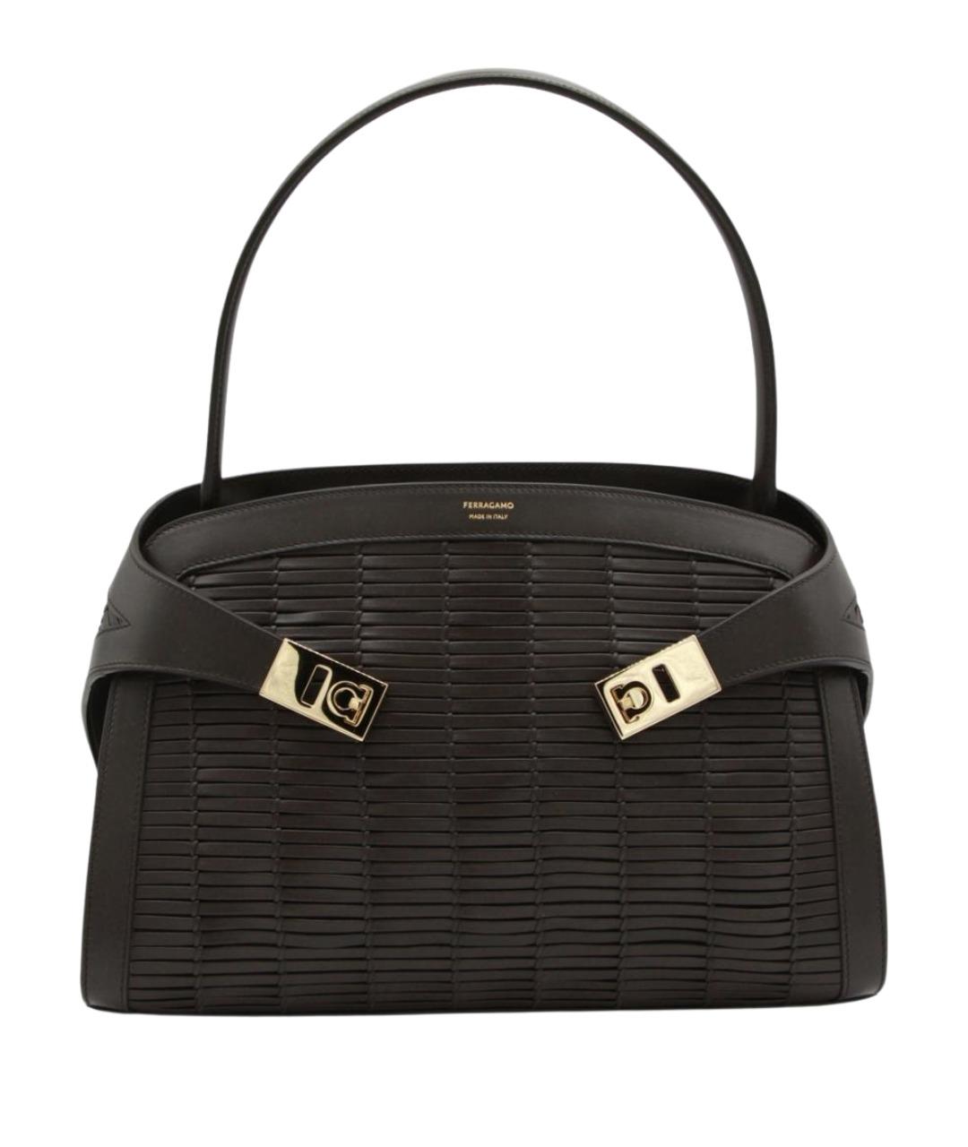 FERRAGAMO Коричневая кожаная сумка через плечо, фото 1