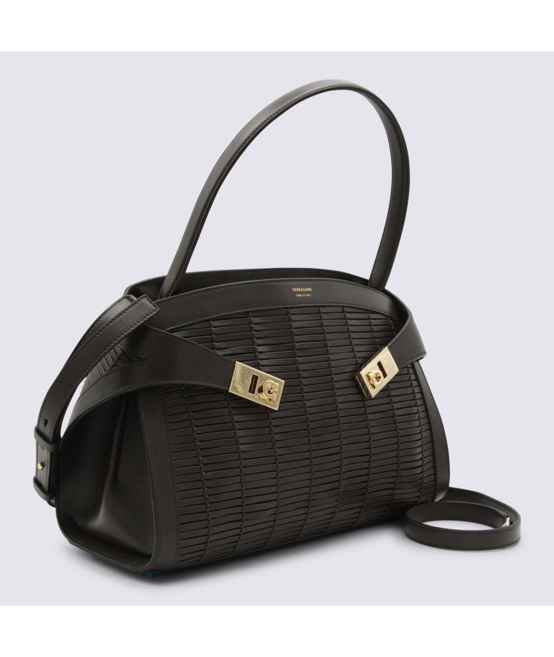 FERRAGAMO Коричневая кожаная сумка через плечо, фото 2