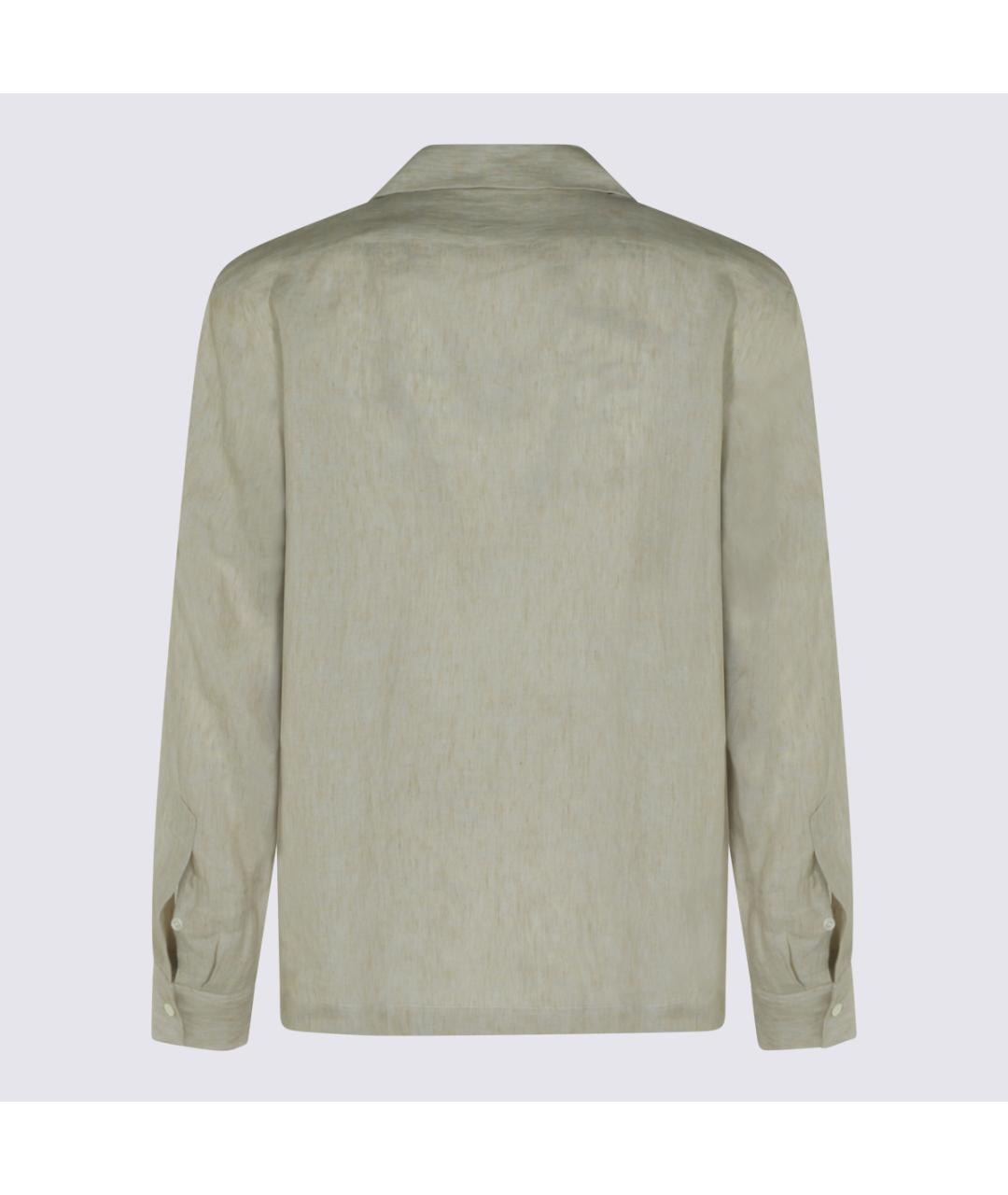 LARDINI Бежевая льняная кэжуал рубашка, фото 2