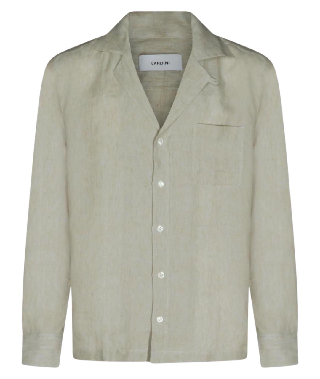 LARDINI Бежевая льняная кэжуал рубашка, фото 1