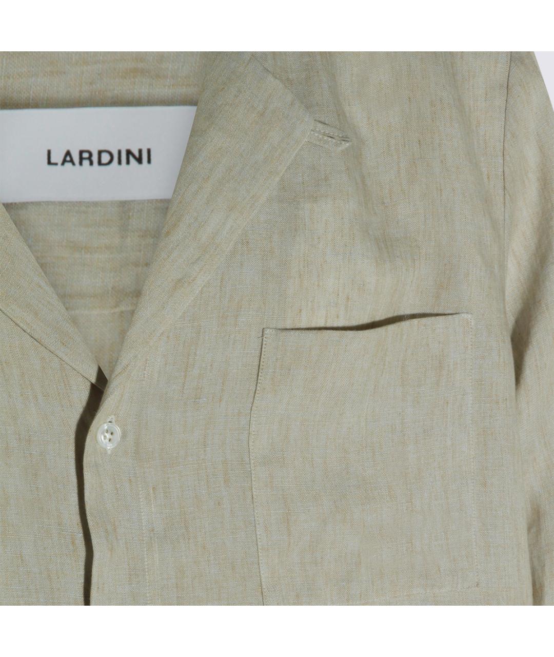 LARDINI Бежевая льняная кэжуал рубашка, фото 3