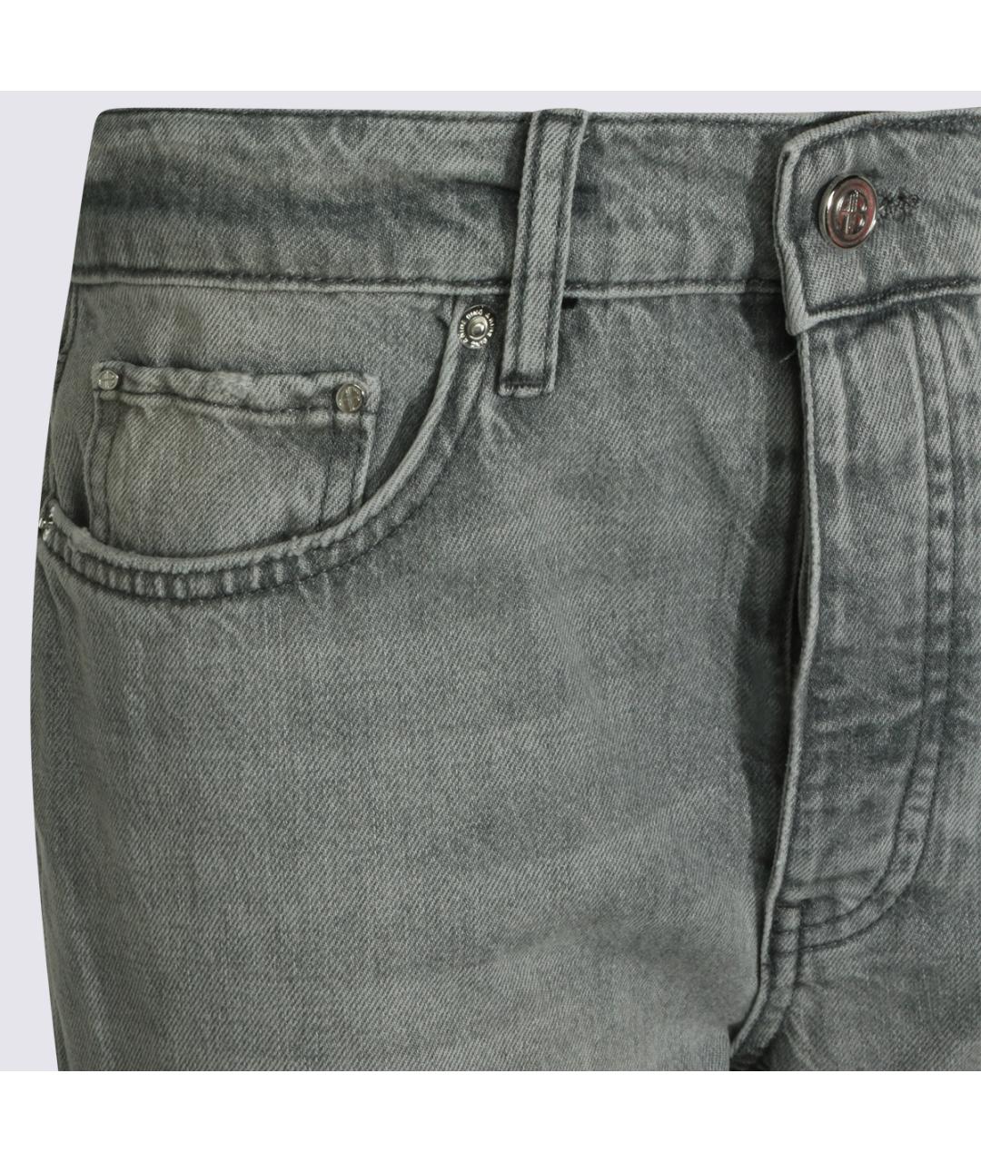 ANINE BING Серые хлопковые прямые джинсы, фото 3