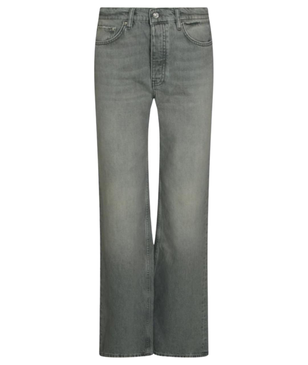 ANINE BING Серые хлопковые прямые джинсы, фото 1