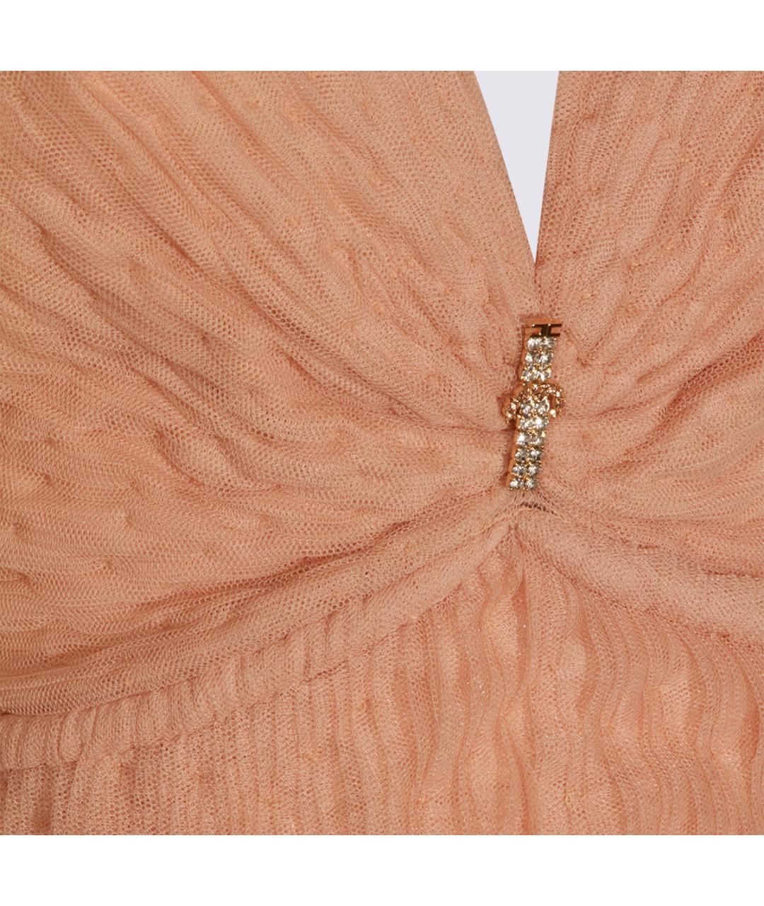 ELISABETTA FRANCHI Розовое полиамидовое вечернее платье, фото 3