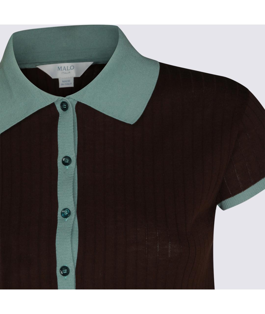 MALO Коричневая хлопковая футболка, фото 3